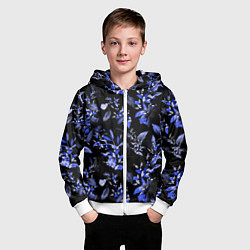 Толстовка на молнии детская Ночные цветы, цвет: 3D-белый — фото 2