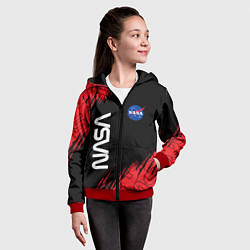 Толстовка на молнии детская NASA НАСА, цвет: 3D-красный — фото 2