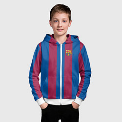 Толстовка на молнии детская FC Barcelona 2021, цвет: 3D-белый — фото 2