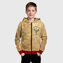 Толстовка на молнии детская Дагестан в золоте, цвет: 3D-красный — фото 2