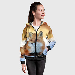 Толстовка на молнии детская Лиса, цвет: 3D-черный — фото 2