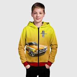 Толстовка на молнии детская Ford mustang - motorsport, цвет: 3D-красный — фото 2