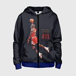 Толстовка на молнии детская MICHAEL JORDAN, цвет: 3D-синий