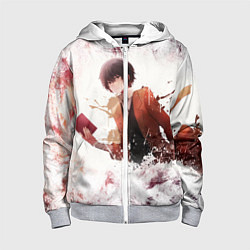 Толстовка на молнии детская Дазай, цвет: 3D-меланж