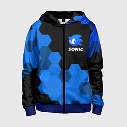 Толстовка на молнии детская СОНИК SONIC, цвет: 3D-синий