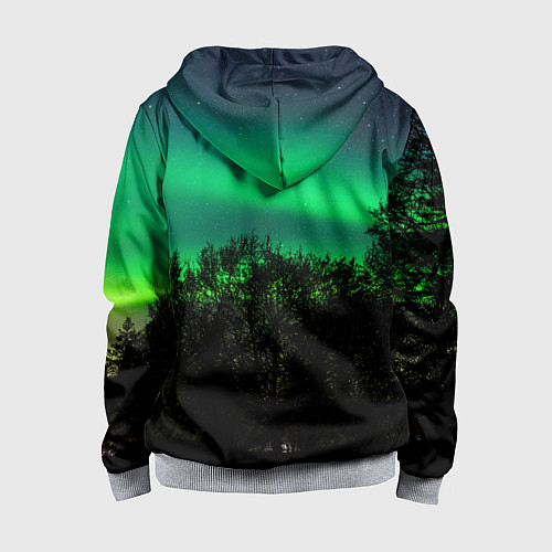 Детская толстовка на молнии Северное сияние / 3D-Меланж – фото 2