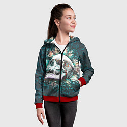 Толстовка на молнии детская Череп, цвет: 3D-красный — фото 2