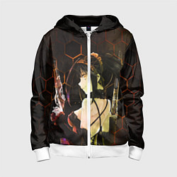 Толстовка на молнии детская Куруми Токисаки, цвет: 3D-белый