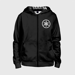 Толстовка на молнии детская Yamaha на спине, цвет: 3D-черный