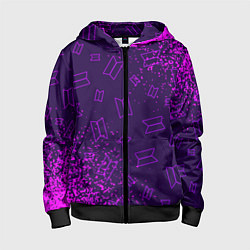 Толстовка на молнии детская BTS БТС, цвет: 3D-черный