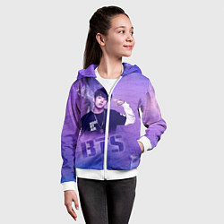 Толстовка на молнии детская BTS, цвет: 3D-белый — фото 2