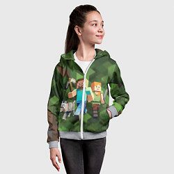 Толстовка на молнии детская Minecraft, цвет: 3D-меланж — фото 2