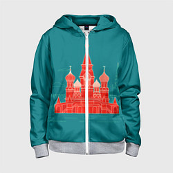 Толстовка на молнии детская Москва, цвет: 3D-меланж