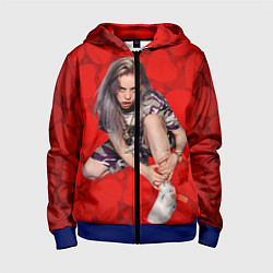 Толстовка на молнии детская Billie Eilish Билли Айлиш, цвет: 3D-синий