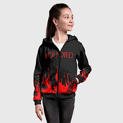 Толстовка на молнии детская YOU DIED, цвет: 3D-черный — фото 2