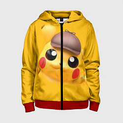 Толстовка на молнии детская Pikachu Pika Pika, цвет: 3D-красный