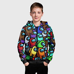 Толстовка на молнии детская Among us, цвет: 3D-черный — фото 2