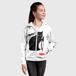 Толстовка на молнии детская What Cat, цвет: 3D-белый — фото 2