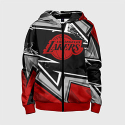 Толстовка на молнии детская LA LAKERS RED, цвет: 3D-красный