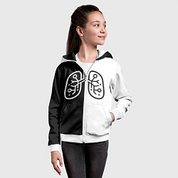 Толстовка на молнии детская ЛЕГКИЕ, цвет: 3D-белый — фото 2