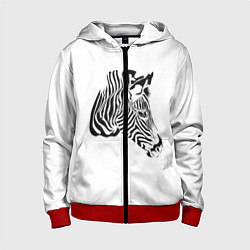 Толстовка на молнии детская Zebra, цвет: 3D-красный