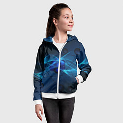 Толстовка на молнии детская Атом, цвет: 3D-белый — фото 2