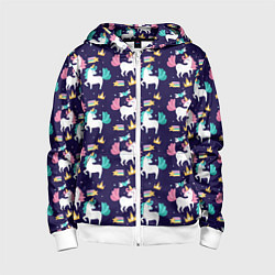 Детская толстовка на молнии Unicorn pattern