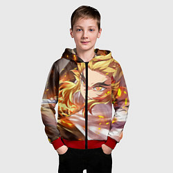 Толстовка на молнии детская Клинок Рассекающий Демонов, цвет: 3D-красный — фото 2