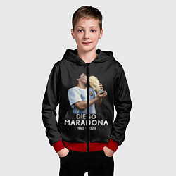 Толстовка на молнии детская Diego Maradona, цвет: 3D-красный — фото 2