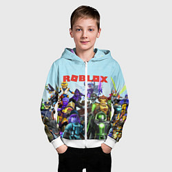 Толстовка на молнии детская ROBLOX, цвет: 3D-белый — фото 2