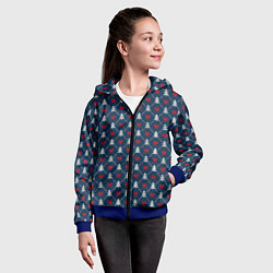 Толстовка на молнии детская Новый Год, цвет: 3D-синий — фото 2