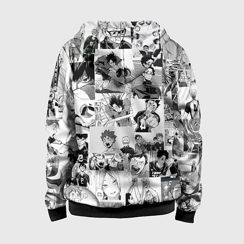 Детская толстовка на молнии Haikyu / 3D-Черный – фото 2