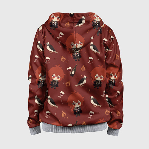 Детская толстовка на молнии Genshin Impact / 3D-Меланж – фото 2