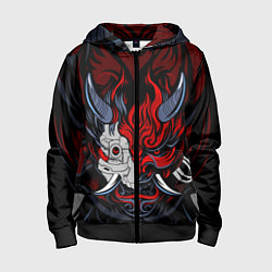 Толстовка на молнии детская SAMURAI LVL UP, цвет: 3D-черный