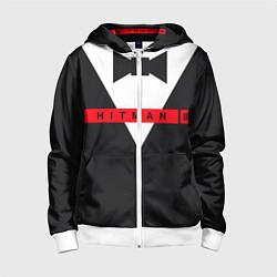 Толстовка на молнии детская Hitman III, цвет: 3D-белый