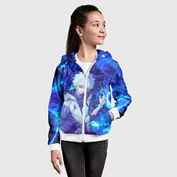 Толстовка на молнии детская Киллуа Золдик, цвет: 3D-белый — фото 2