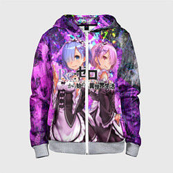 Толстовка на молнии детская Re:Zero Жизнь с нуля, цвет: 3D-меланж