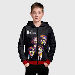 Толстовка на молнии детская The Beatles, цвет: 3D-красный — фото 2