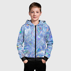 Толстовка на молнии детская 3d ice glitch, цвет: 3D-черный — фото 2