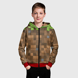Толстовка на молнии детская Minecraft камуфляж, цвет: 3D-красный — фото 2