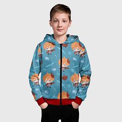 Толстовка на молнии детская Чиби Чайльд, цвет: 3D-красный — фото 2