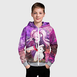 Толстовка на молнии детская Джунко Эношима, цвет: 3D-меланж — фото 2