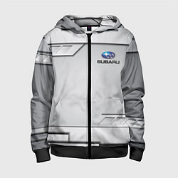 Толстовка на молнии детская SUBARU СУБАРУ, цвет: 3D-черный