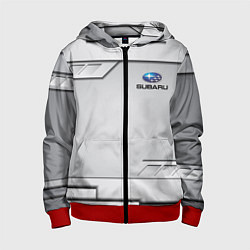 Толстовка на молнии детская SUBARU СУБАРУ, цвет: 3D-красный