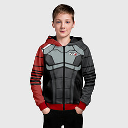 Толстовка на молнии детская КОСТЮМ N7 MASS EFFECT N7 М, цвет: 3D-красный — фото 2