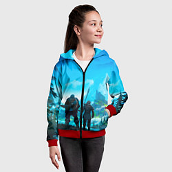 Толстовка на молнии детская Вальгала, цвет: 3D-красный — фото 2