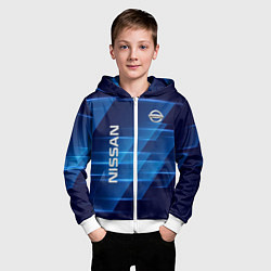 Толстовка на молнии детская Nissan, цвет: 3D-белый — фото 2