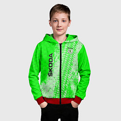Толстовка на молнии детская SKODA, цвет: 3D-красный — фото 2