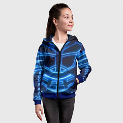 Толстовка на молнии детская Неоновая броня Neon Armor, цвет: 3D-синий — фото 2