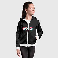 Толстовка на молнии детская Любовь, смерть и роботы, цвет: 3D-белый — фото 2